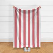 23 Watermelon Coral- Vertical Stripes- 4 Inches- Awning Stripes- Cabana Stripes- Petal Solids Coordinate- Flamingo- Pink- Pastel Christmas- Extra Large
