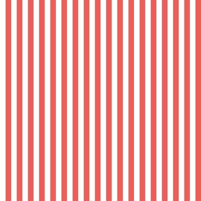 24 Coral- Vertical Stripes- Half Inch- Awning Stripes- Cabana Stripes- Petal Solids Coordinate- Flamingo- Pink- Pastel Christmas- Holidays- Small