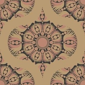 6” Mindful Lotus Royal Circle Dot Mandala Ogee Pattern - Small