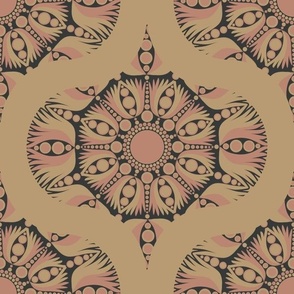 12” Mindful Lotus Royal Circle Dot Mandala Ogee Pattern - Medium