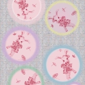 8x11-Inch Repeat of Light-Gray Background of Dottie Rabbit Pastel Dreams