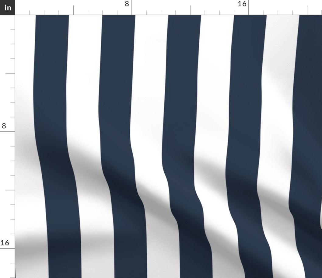 30 Navy Blue- Vertical Stripes- 2 Inches- Awning Stripes- Cabana Stripes- Petal Solids Coordinate- Indigo- Coastal Stripes- Large