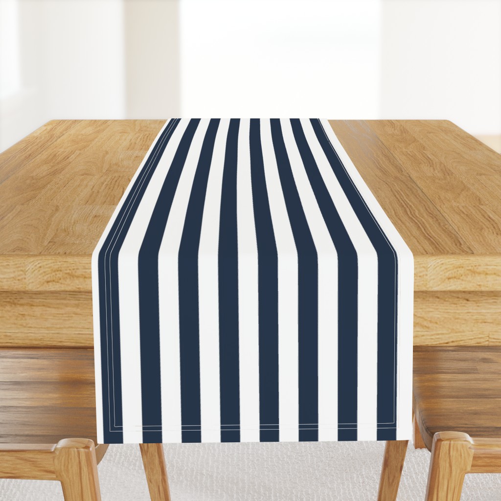 30 Navy Blue- Vertical Stripes- 1 Inch- Awning Stripes- Cabana Stripes- Petal Solids Coordinate- Indigo- Coastal Stripes- Medium