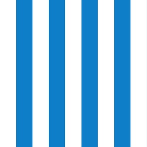 32 Bluebell Blue- Vertical Stripes- 2 Inches- Awning Stripes- Cabana Stripes- Petal Solids Coordinate- Bright Blue- Large