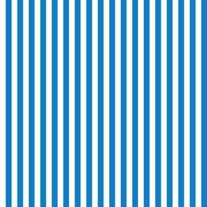 32 Bluebell Blue- Vertical Stripes- Half Inch- Awning Stripes- Cabana Stripes- Petal Solids Coordinate- Bright Blue- Small
