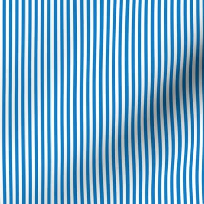 32 Bluebell Blue- Vertical Stripes- 1/8 Inch- Awning Stripes- Cabana Stripes- Petal Solids Coordinate- Bright Blue- Mini