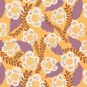 Happy florals on sunshine yellow background