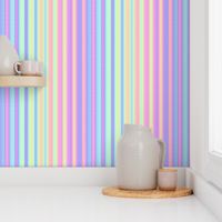 Trippy Vaporwave Gradient Stripes in Iridescent Rainbow Pastel (Medium Scale)