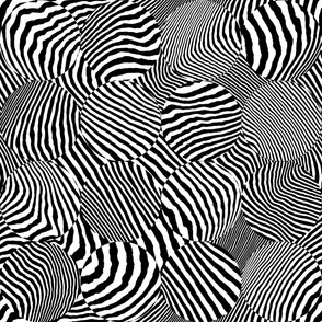 Hidden Whimsy Opart Zebra Striped Polkadots in Black and White (Large Scale)