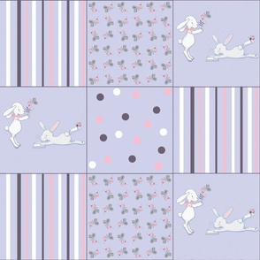  Bunnies Purple pink Cheater panel