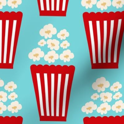 Large Scale Movie Night Popcorn on Pool Blue