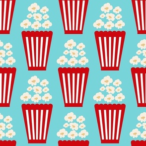 Large Scale Movie Night Popcorn on Pool Blue