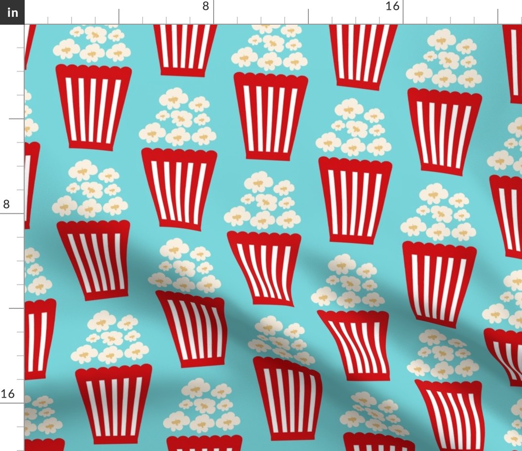 Large Scale Movie Night Popcorn on Pool Blue