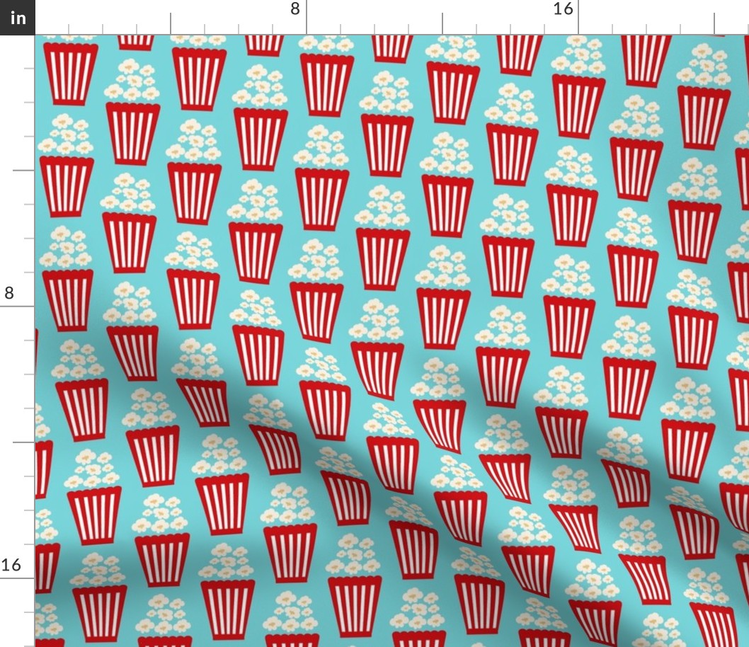 Medium Scale Movie Night Popcorn on Pool Blue