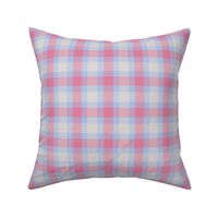  Preppy Light Pink and Blue Tartan Plaid Check