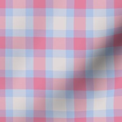  Preppy Light Pink and Blue Tartan Plaid Check