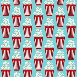 Small Scale Movie Night Popcorn on Pool Blue