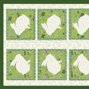 Bunny Quilt Topper Cheater Quilt Baby Lap 