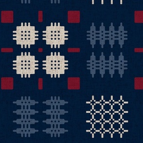 Welsh_Blanket_Navy_Red_White