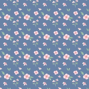 Pink Blossom 2X2 Blue Background copy