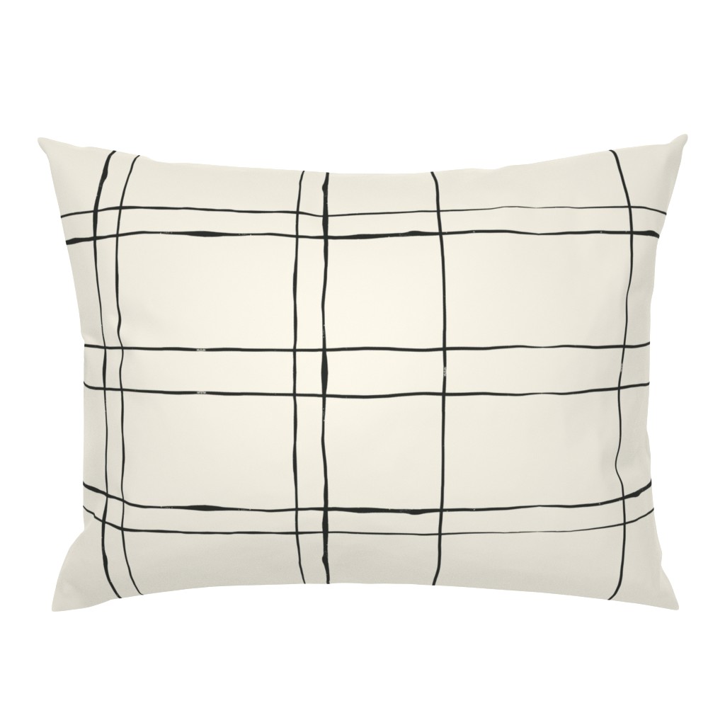 Cream and Black Simple Plaid (24")