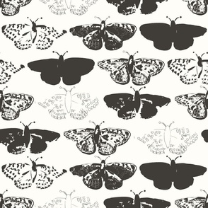 Monarch butterfly (Black and White) (18" Fabric / 12" Wallpaper)
