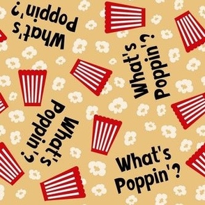 Medium Scale What's Poppin? Movie Night Popcorn on Gold