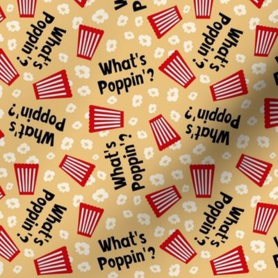 Small-Medium Scale What's Poppin? Movie Night Popcorn on Gold
