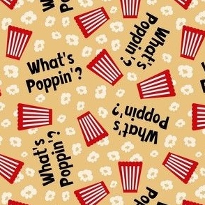 Small-Medium Scale What's Poppin? Movie Night Popcorn on Gold