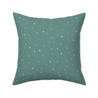 Realm of the cats night sky, ditsy stars coordinate - dusty green  (#69928a) - large