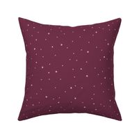 Realm of the cats night sky, ditsy stars coordinate - burgundy (#6f3048) - large