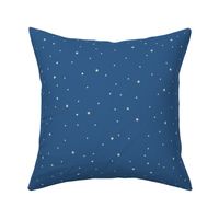 Realm of the cats night sky, ditsy stars coordinate - french blue (#325c89) - large