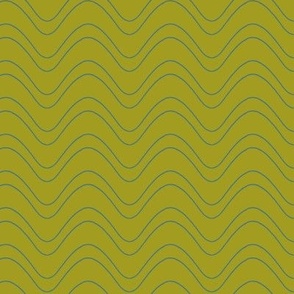 Medium // Wandering Rivers: Wavy Horizontal Stripes - Pear Liqueur Green