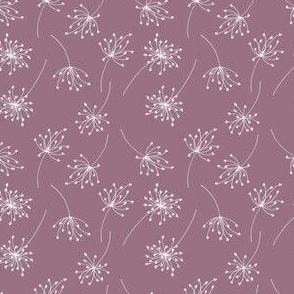 Small // Wish: Abstract Dandelion Flower - Dusky Orchid Purple