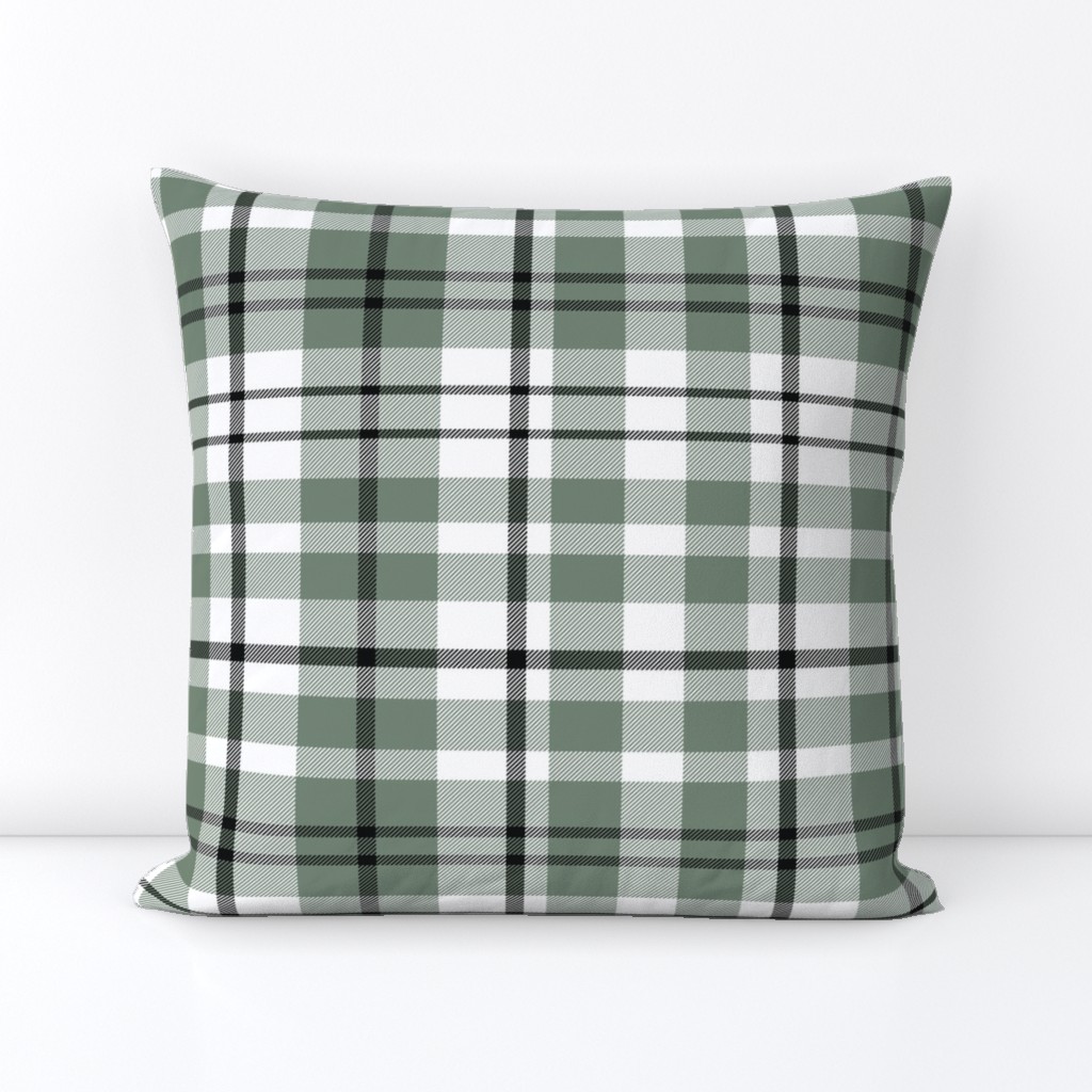 Modern Tartan Plaid Green, Blue, White