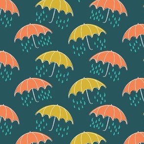 Coral & Mustard Umbrellas