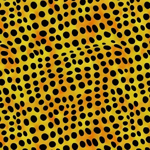 Watercolors black and yellow polka dots