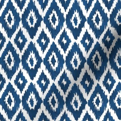 Small Watercolor Diamond Ikat in Navy Blue