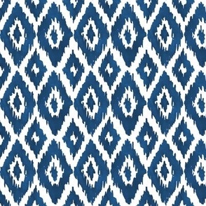 Small Watercolor Diamond Ikat in Navy Blue
