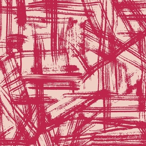 Brush Strokes -  Large Scale - Viva Magenta bb2649 Pantone 2023 Abstract Geometric