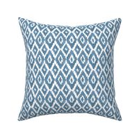 Small Watercolor Diamond Ikat in Gray Blue with White Background