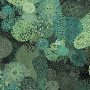 Magical Mossy Mounds in Muted Tones - XL