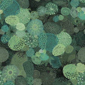 Magical Mossy Mounds in Muted Tones - Large
