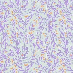 Regency Floral Vine Lavender Orange Blossom