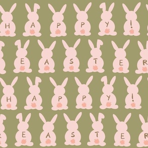 Happy Easter text - pink and sage // medium scale