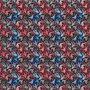Dragon fire dark red, grey and blue super small