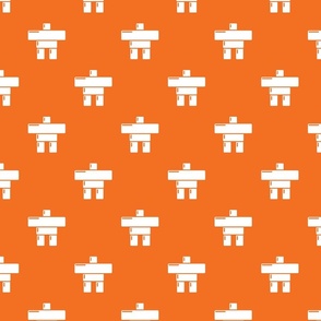 inukshuk Orange pattern - Large