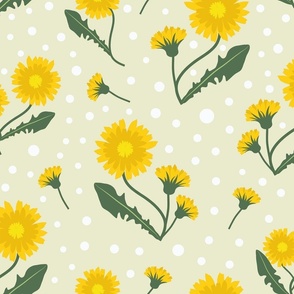 Dandelion Dreams - A Whimsical May Flowers Pattern, large size