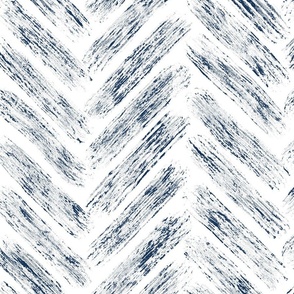 chevron brush stroke - indigo blue color - herringbone wallpaper - coastal blue wallpaper