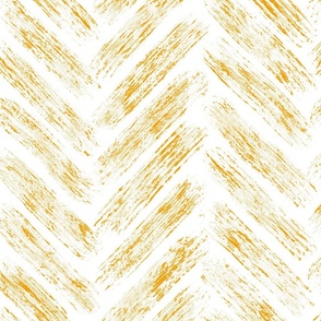 chevron brush stroke - marigold color - orange herringbone wallpaper